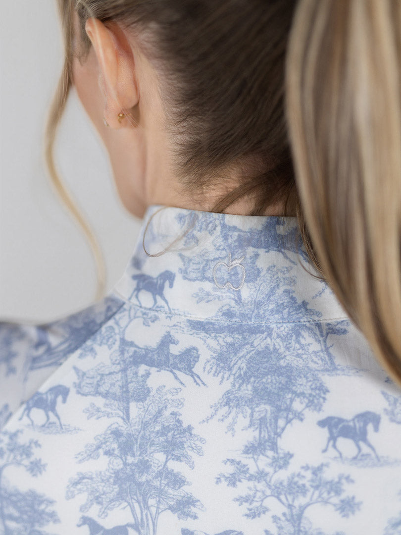 Dapplebay Equestrian Toile 1/4 Zip SS Riding Top-Moonrise