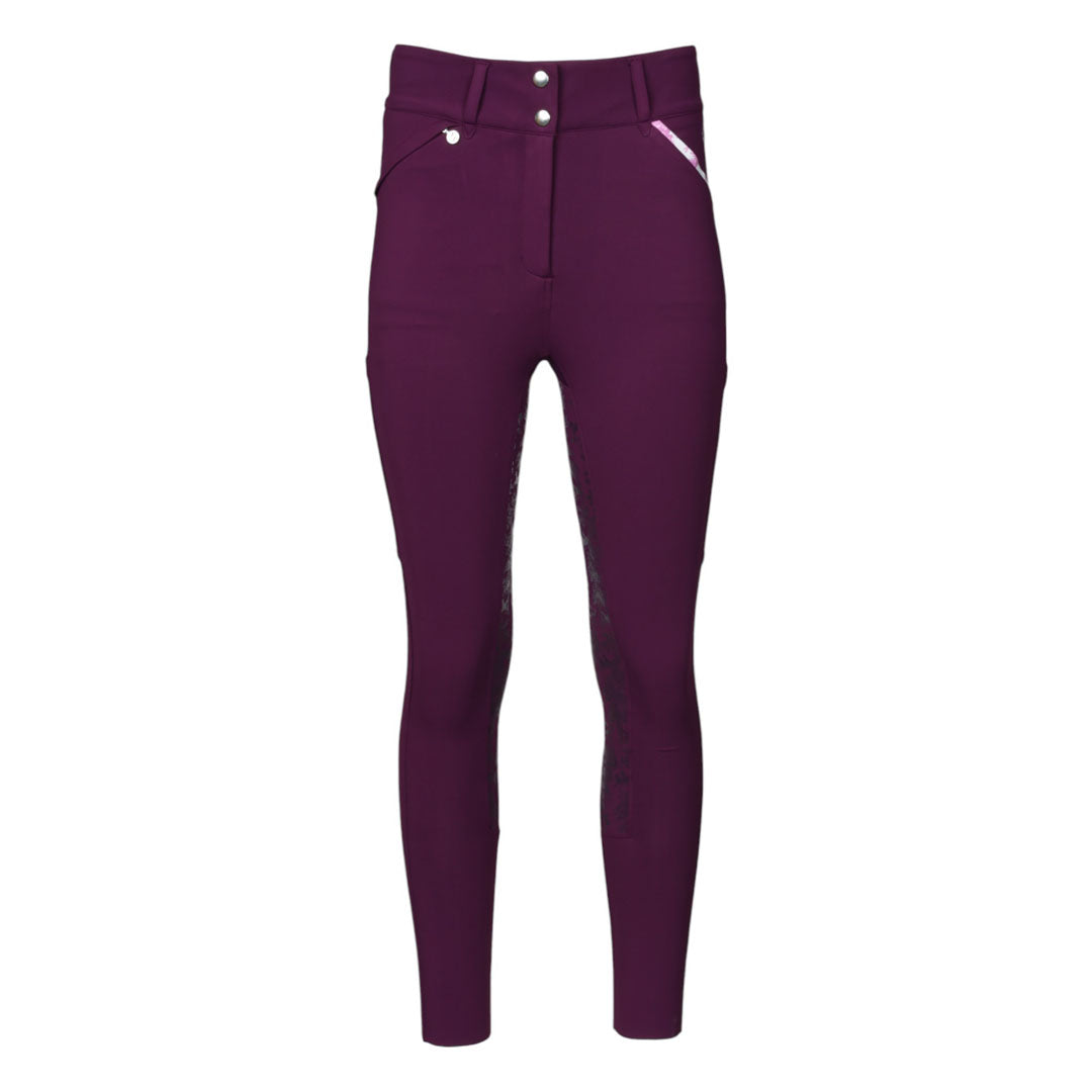 Dapplebay Equestrian Toile Compression Breeches-Plum