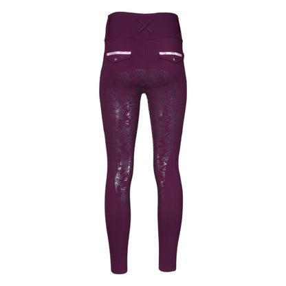 Dapplebay Equestrian Toile Essential Tights-Plum