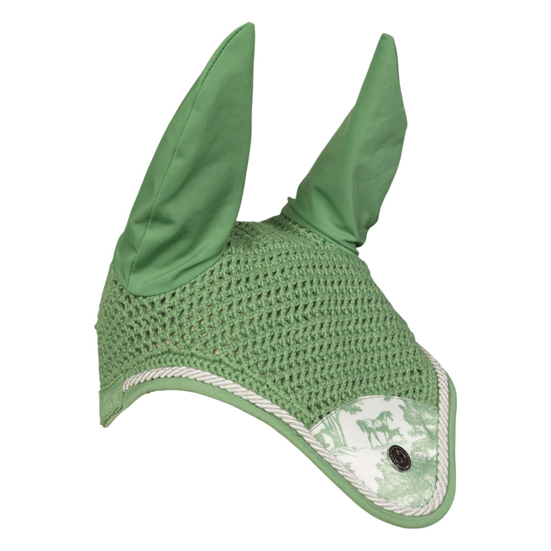 Dapplebay Equestrian Toile Pony Fly Veil-Green/White