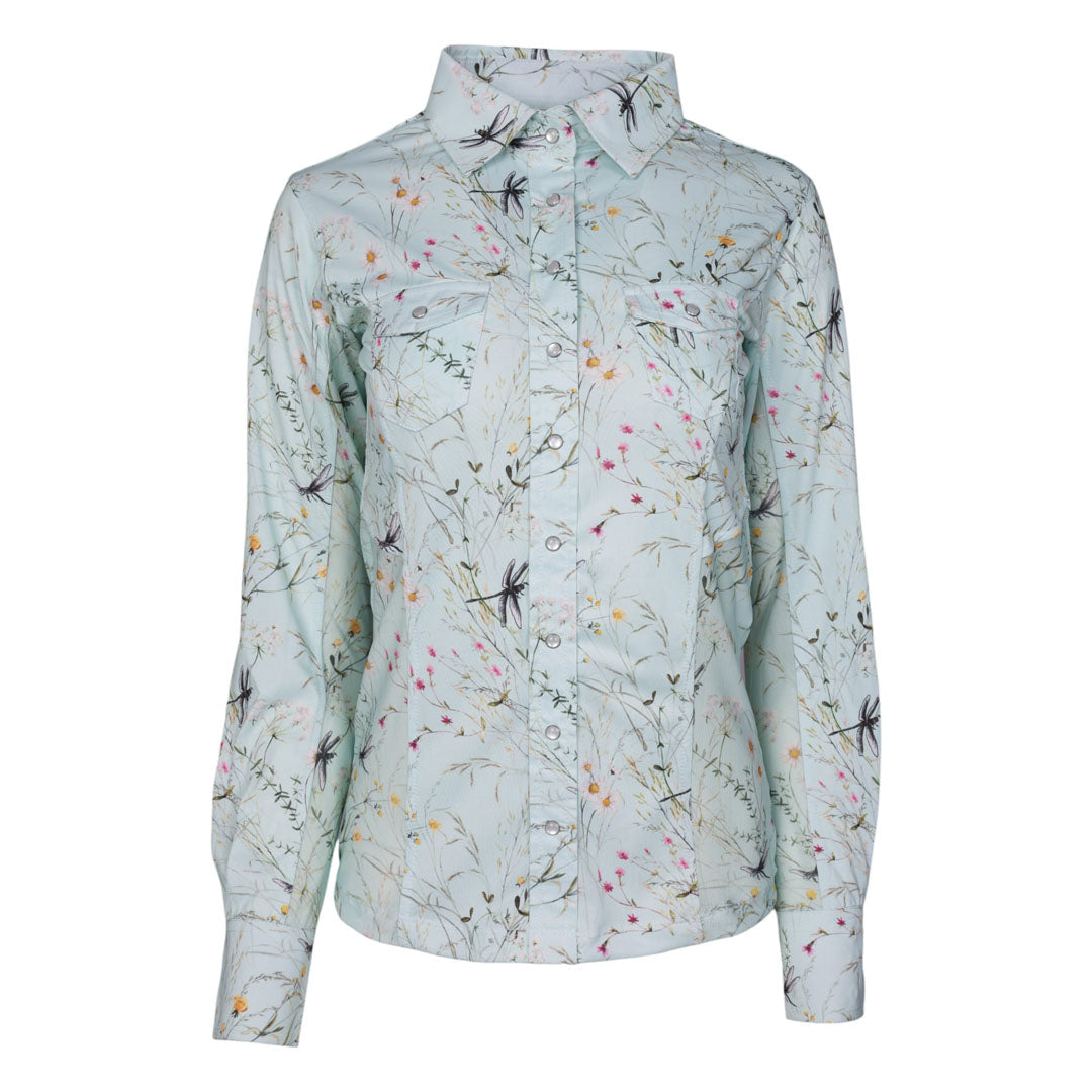 Dapplebay Dragonfly Meadow Button Down Western Shirt - Breeches.com