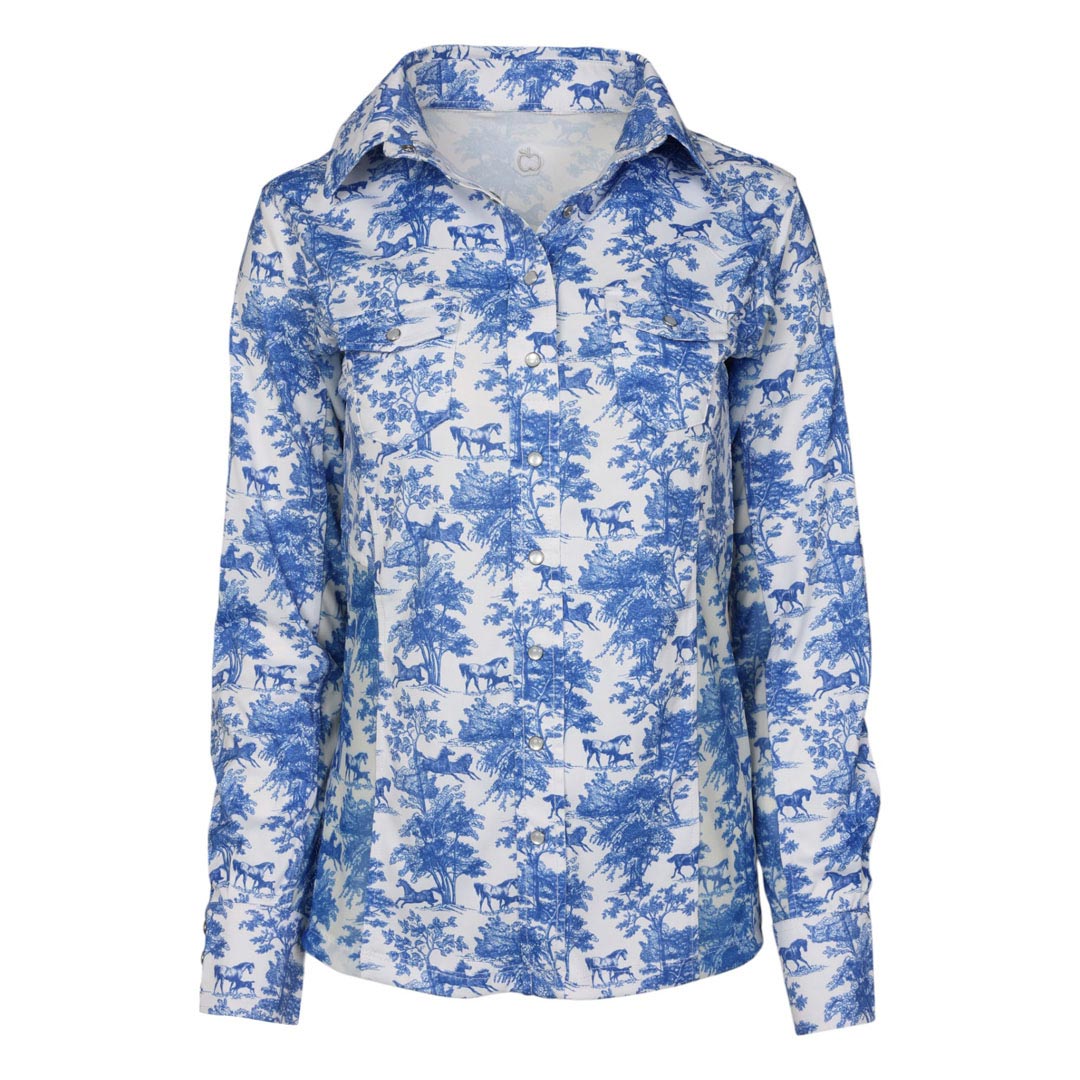 Dapplebay Equestrian Toile Button Down Western Shirt-Breeches.com