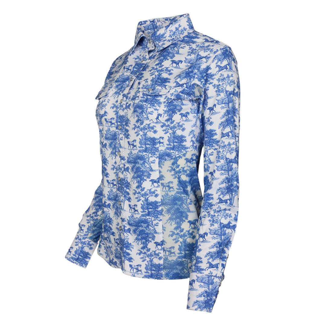 Dapplebay Equestrian Toile Button Down Western Shirt-Breeches.com