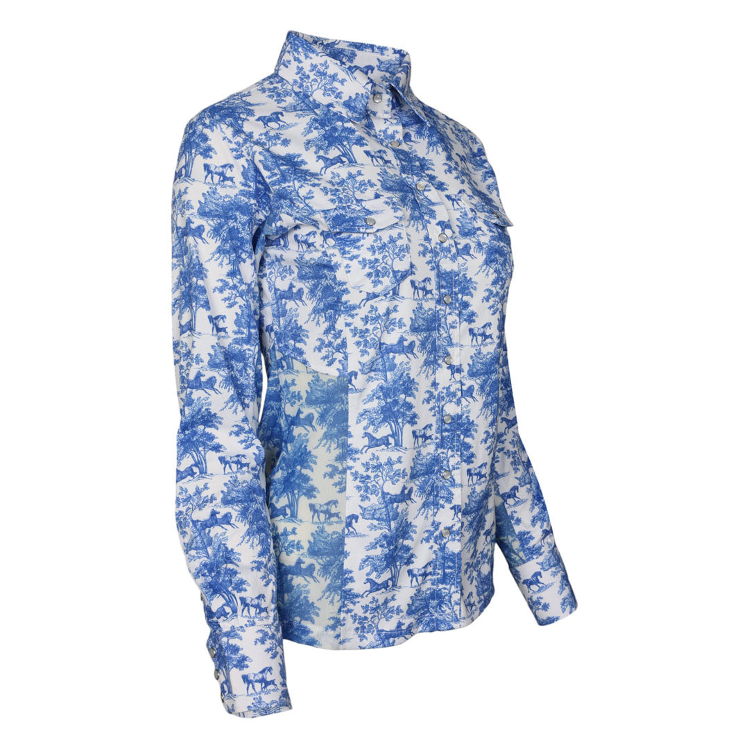 Dapplebay Equestrian Toile Button Down Western Shirt-Breeches.com