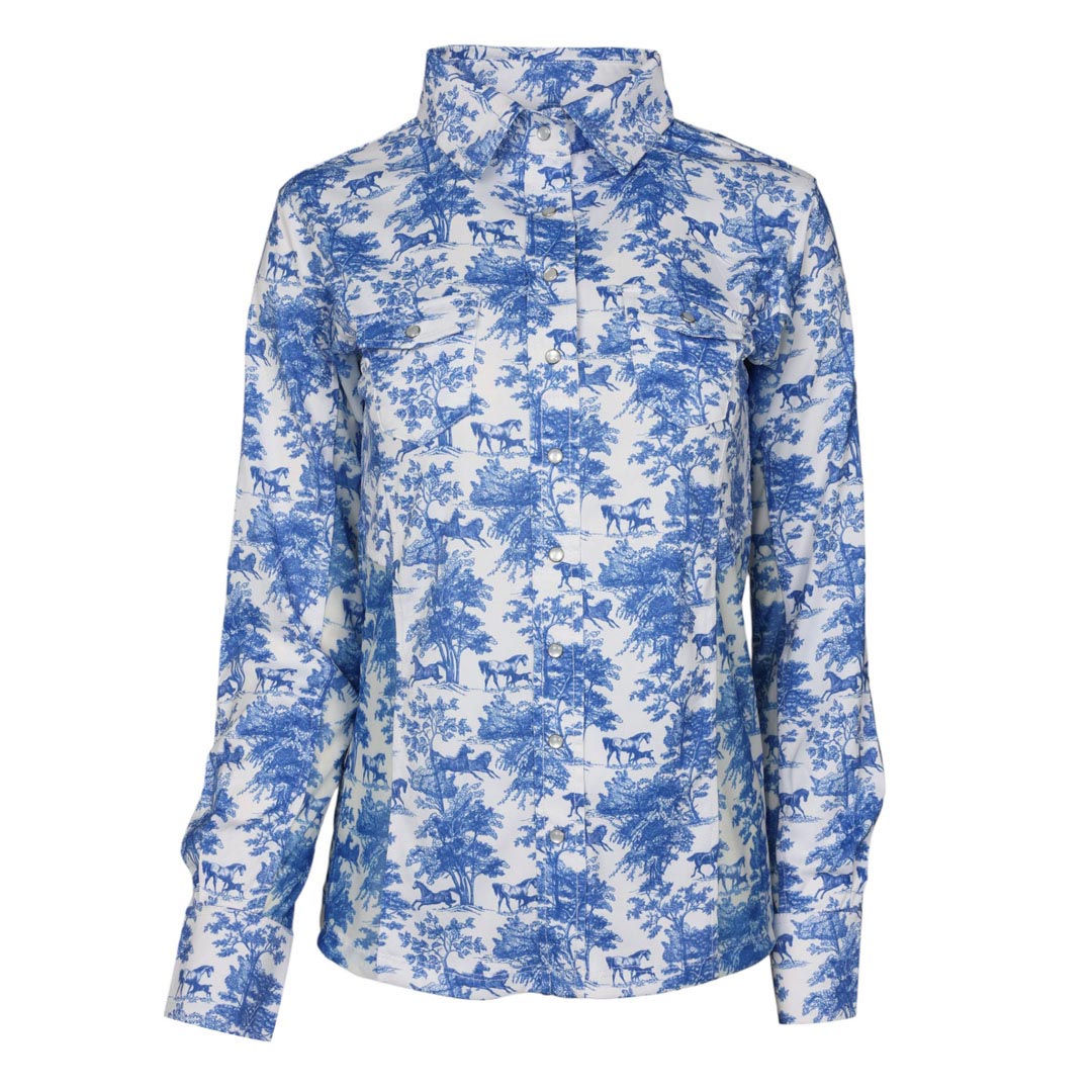 Dapplebay Equestrian Toile Button Down Western Shirt-Breeches.com