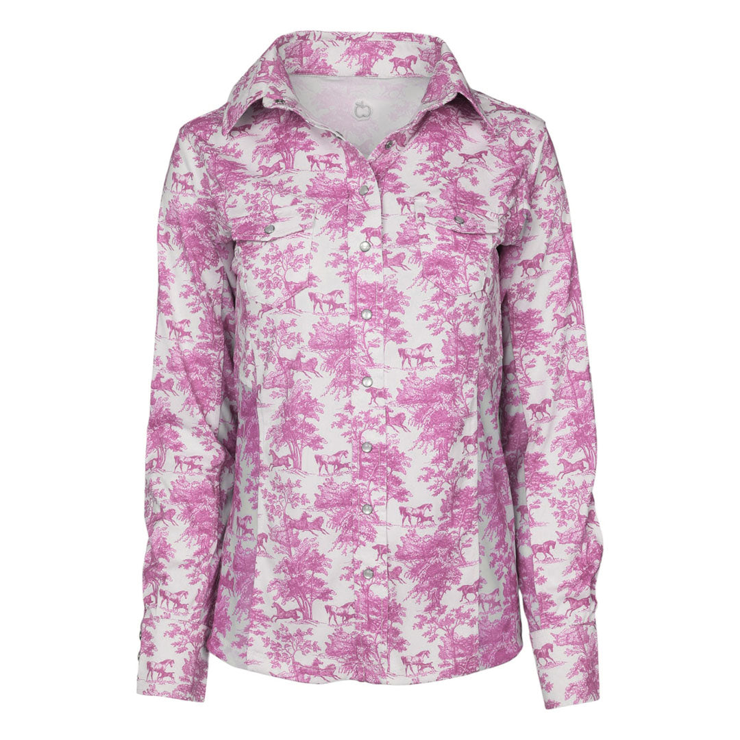 Dapplebay Equestrian Toile Button Down Western Shirt-Breeches.com