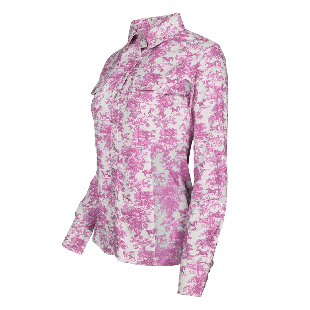 Dapplebay Equestrian Toile Button Down Western Shirt-Breeches.com