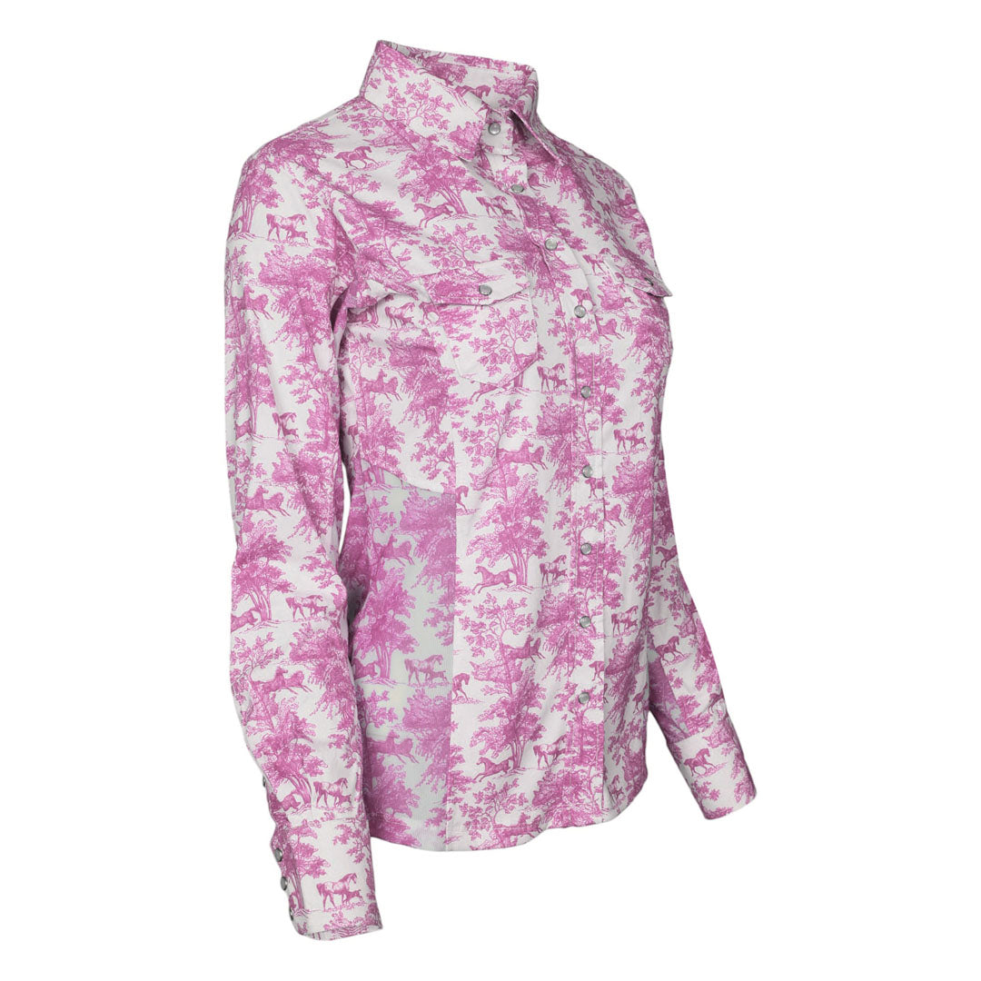 Dapplebay Equestrian Toile Button Down Western Shirt-Breeches.com