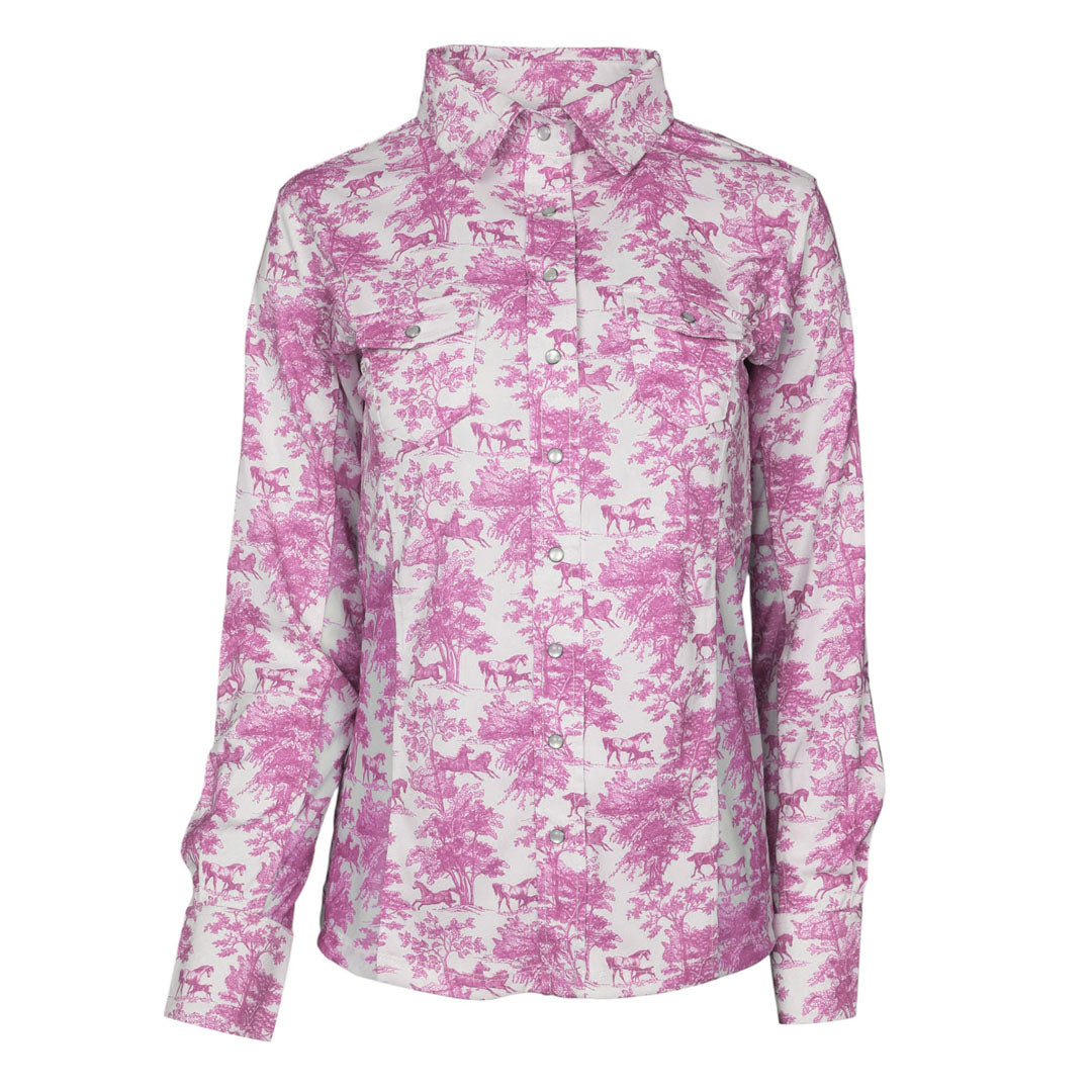 Dapplebay Equestrian Toile Button Down Western Shirt-Breeches.com