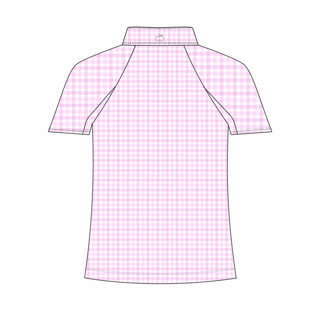 Dapplebay Kids Pink Gingham 1/4 Zip - Short Sleeve - Breeches.com