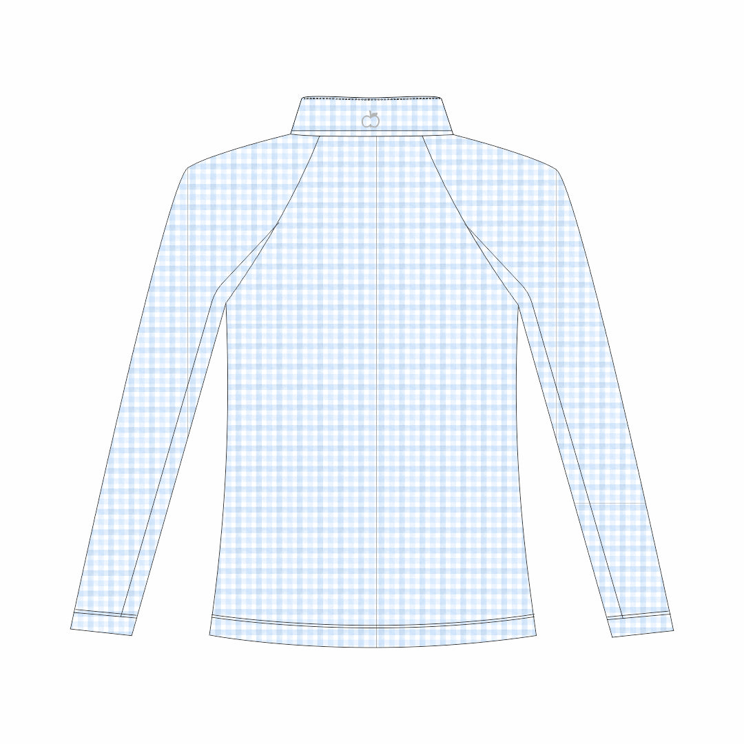 Dapplebay Kids Blue Gingham 1/4 Zip - Long Sleeve-Breeches.com