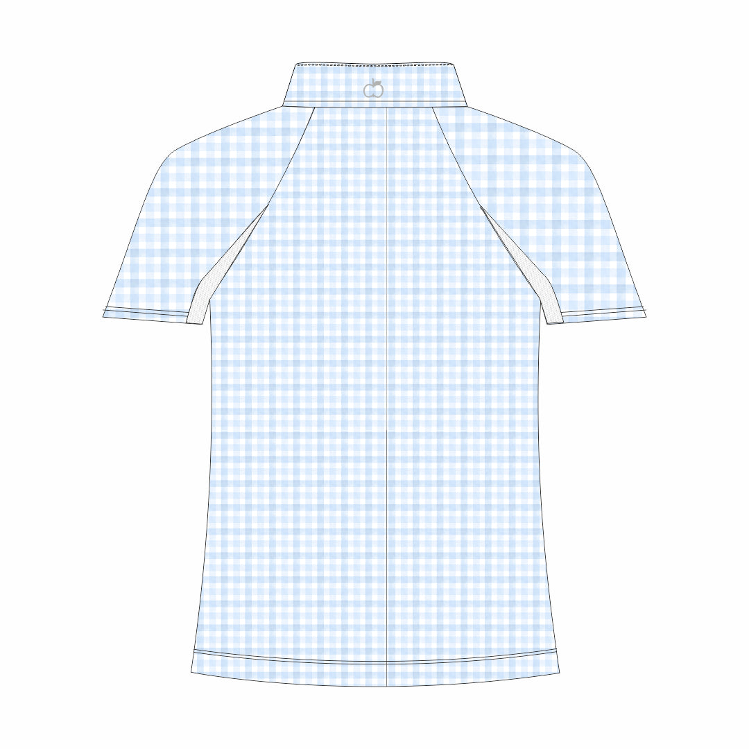 Dapplebay Kids Blue Gingham 1/4 Zip - Short Sleeve-Breeches.com