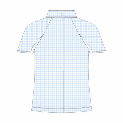 Dapplebay Kids Blue Gingham 1/4 Zip - Short Sleeve-Breeches.com