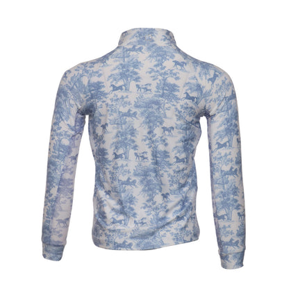 Dapplebay Kids Equestrian Toile 1/4 Zip LS Riding Top-Breeches.com