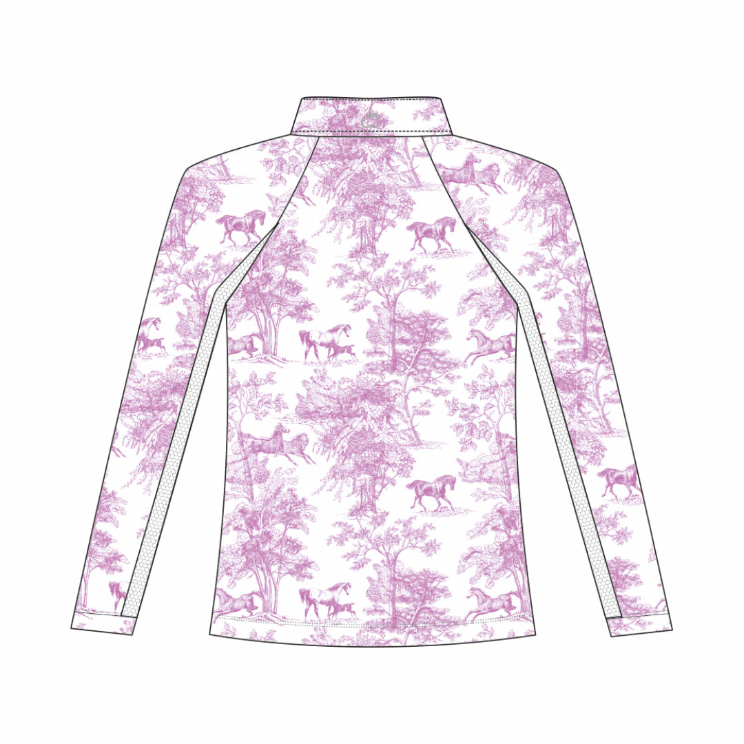 Dapplebay Kids Rose Equestrian Toile 1/4 Zip - Long Sleeve - Breeches.com