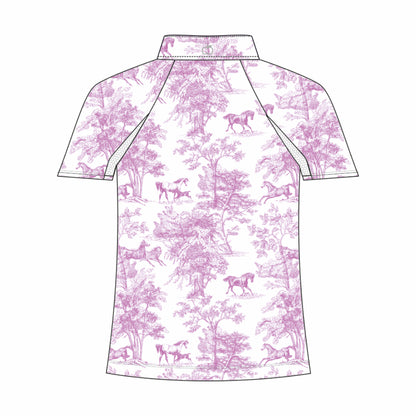 Dapplebay Kids Rose Equestrian Toile 1/4 Zip - Short Sleeve - Breeches.com