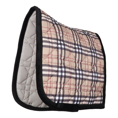 Dapplebay Holiday Plaid Dressage Saddle Pad-Tan