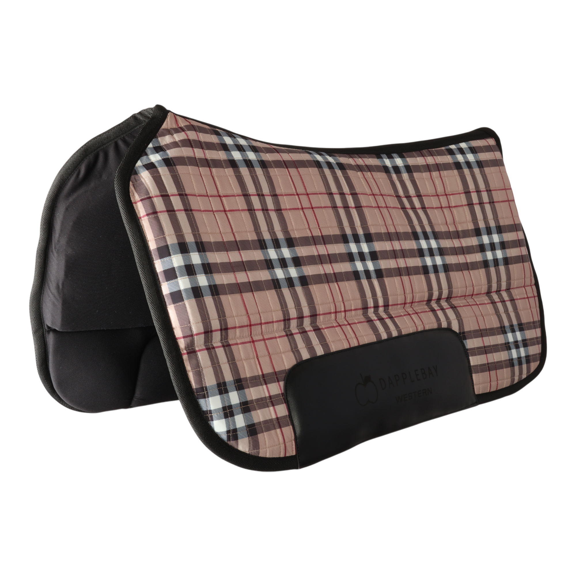 Dapplebay Holiday Plaid Western Saddle Pad-Tan