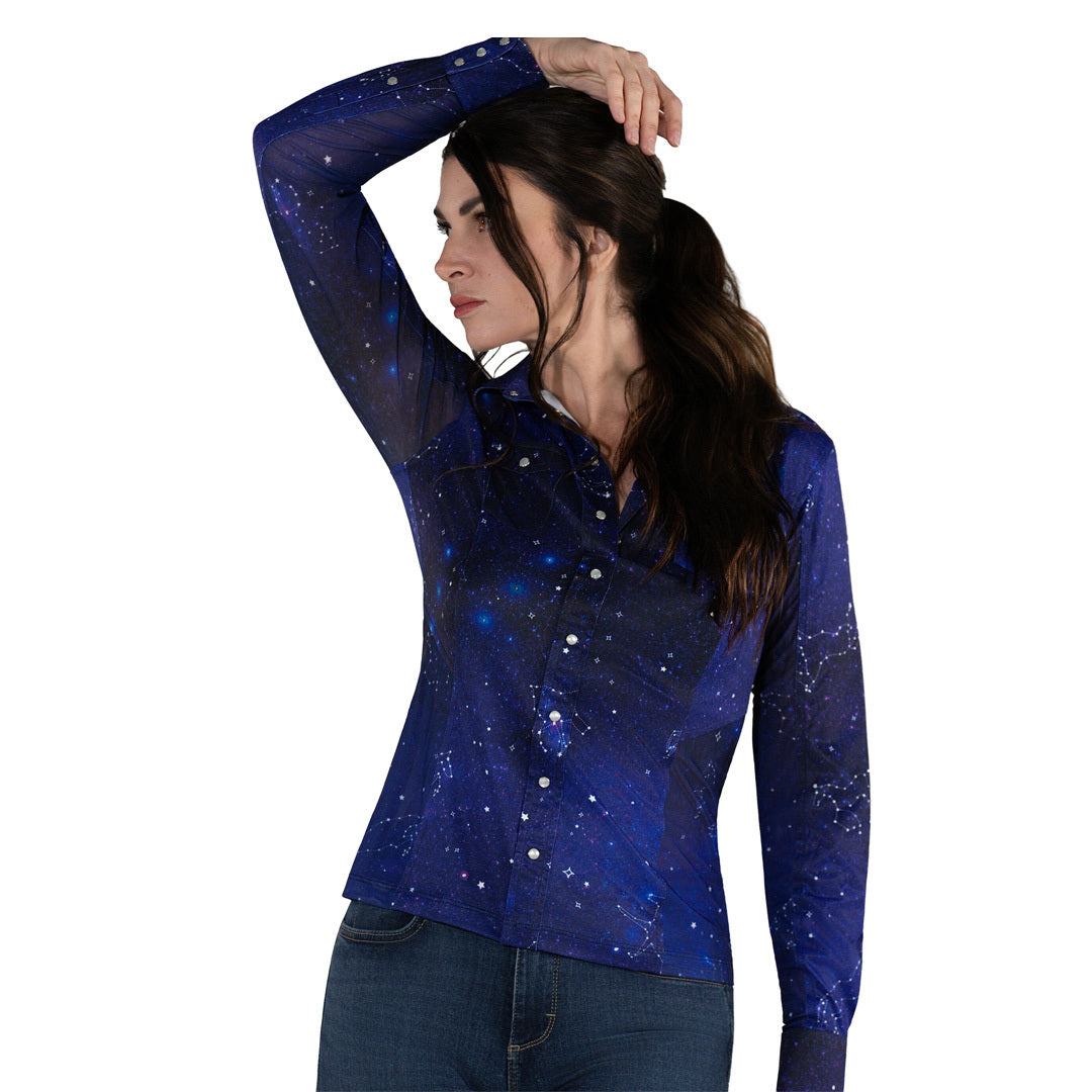 Dapplebay Constellation Western Shirt-Navy/Multi