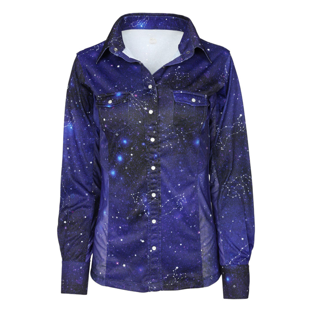 Dapplebay Constellation Western Shirt-Navy/Multi - Breeches.com