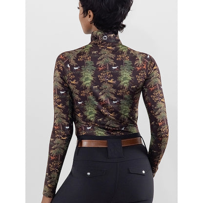 Dapplebay Autumn Toile 1/4 Zip LS Riding Top-Dark Bay