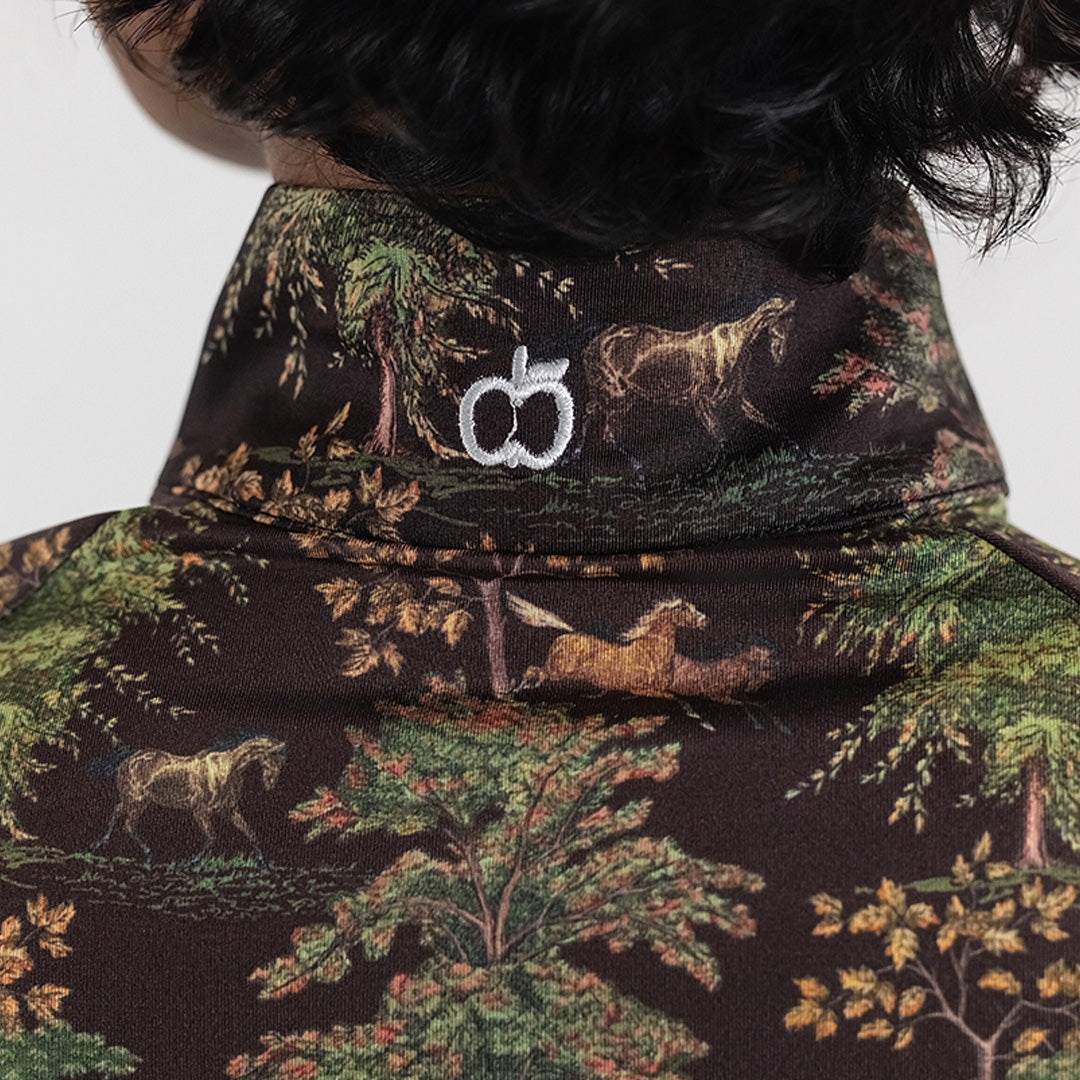 Dapplebay Autumn Toile 1/4 Zip LS Riding Top-Dark Bay