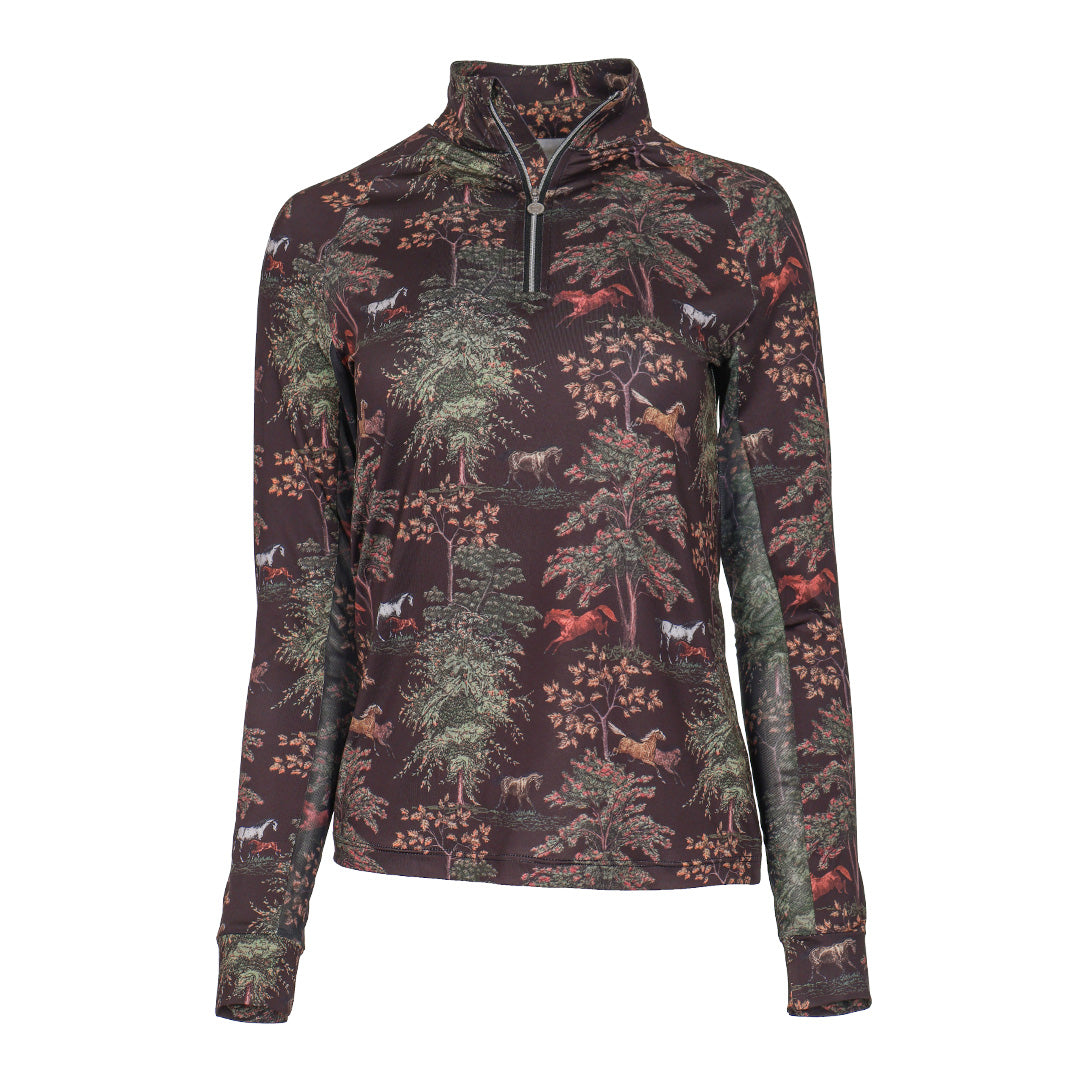 Dapplebay Autumn Toile 1/4 Zip LS Riding Top-Breeches.com