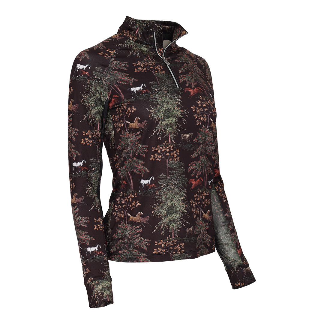 Dapplebay Autumn Toile 1/4 Zip LS Riding Top-Breeches.com