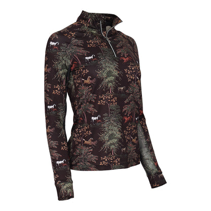 Dapplebay Autumn Toile 1/4 Zip LS Riding Top-Breeches.com