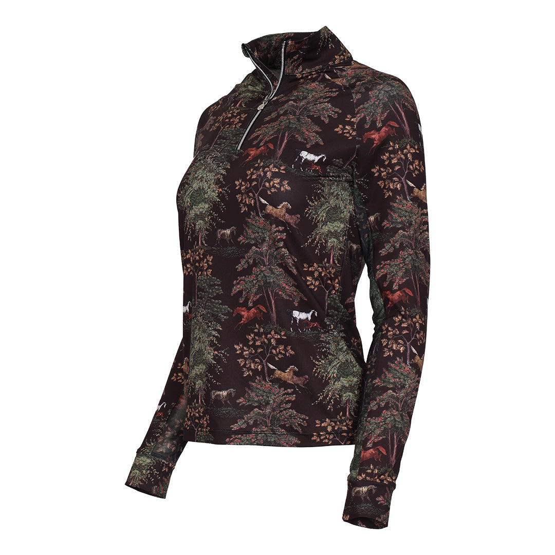 Dapplebay Autumn Toile 1/4 Zip LS Riding Top-Breeches.com