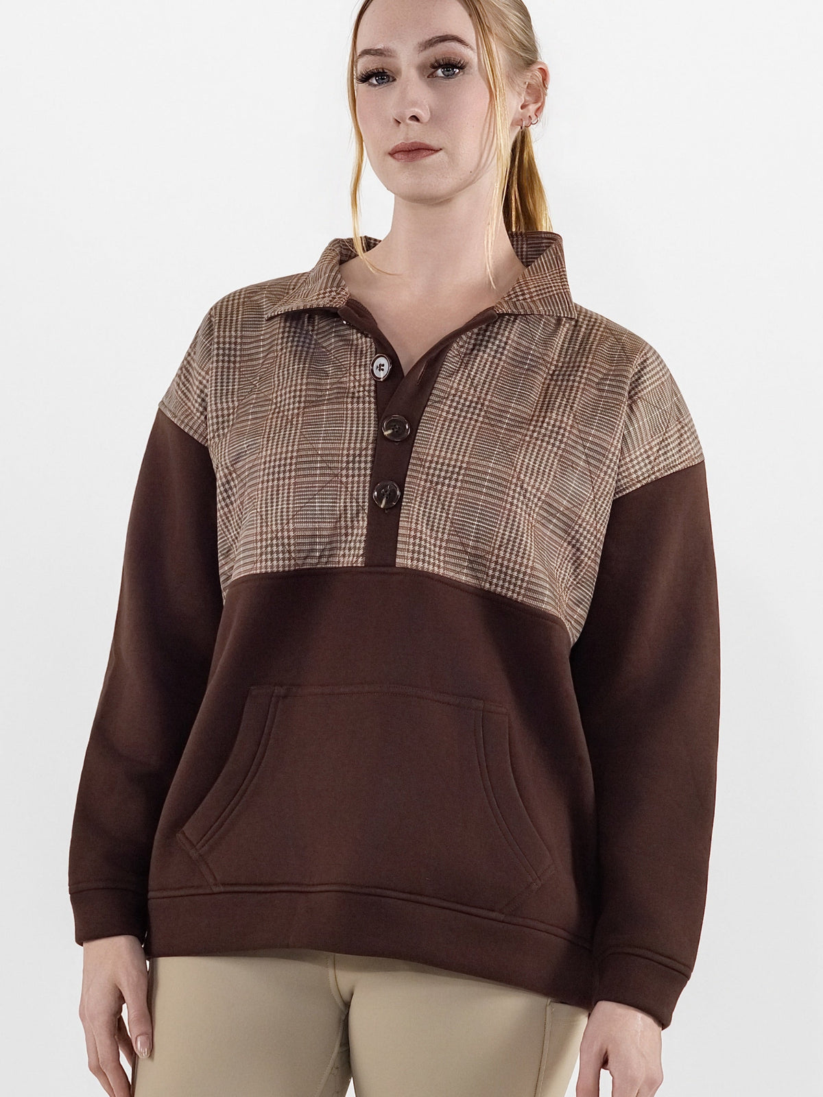Dapplebay Heirloom 1/2 Zip Quilted Pullover-Glen Plaid