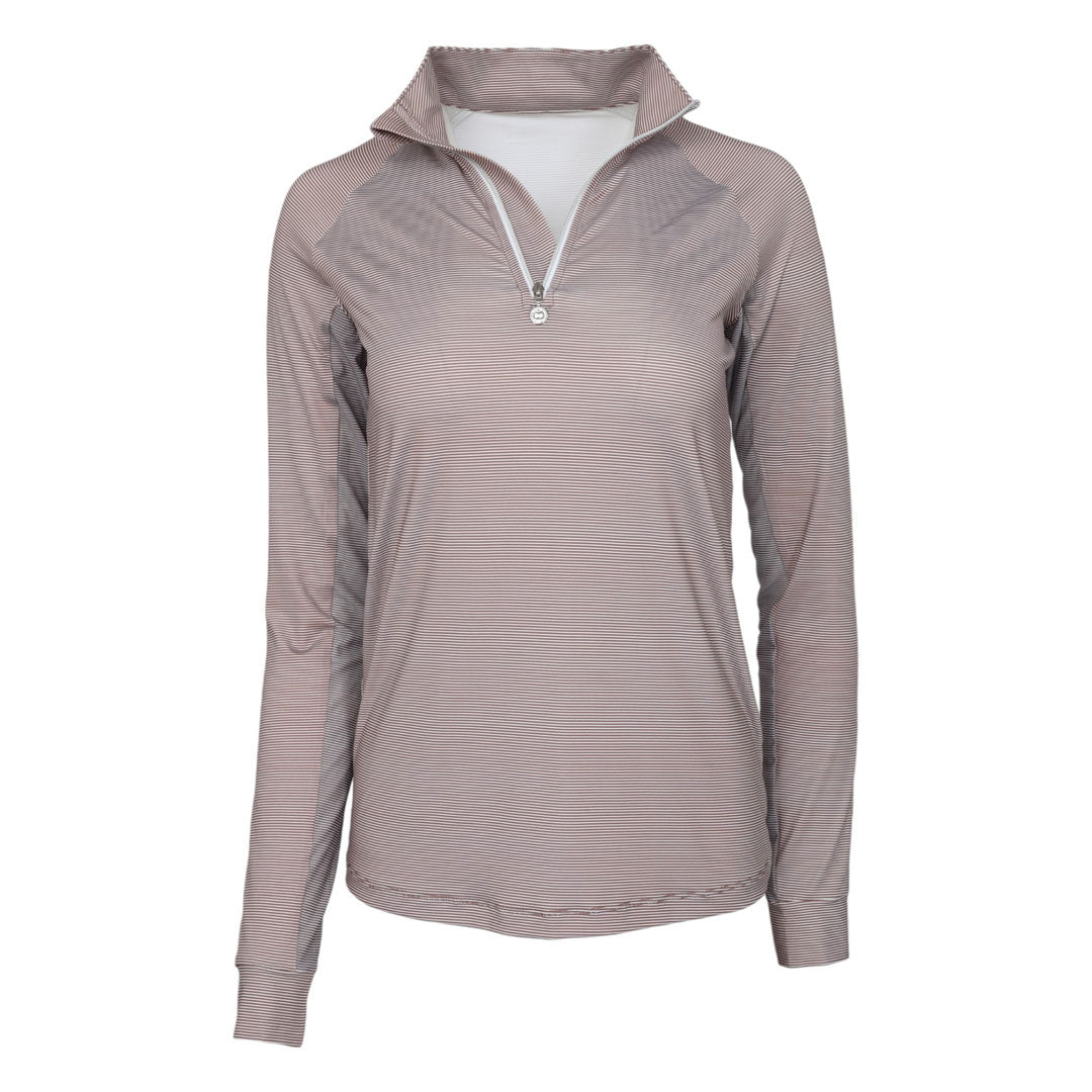 Dapplebay Chestnut Stripe 1/4 Zip Riding Top -JPC Equestrian.com