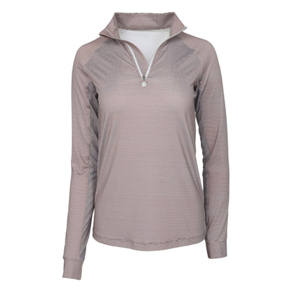 Dapplebay Chestnut Stripe 1/4 Zip Riding Top -JPC Equestrian.com