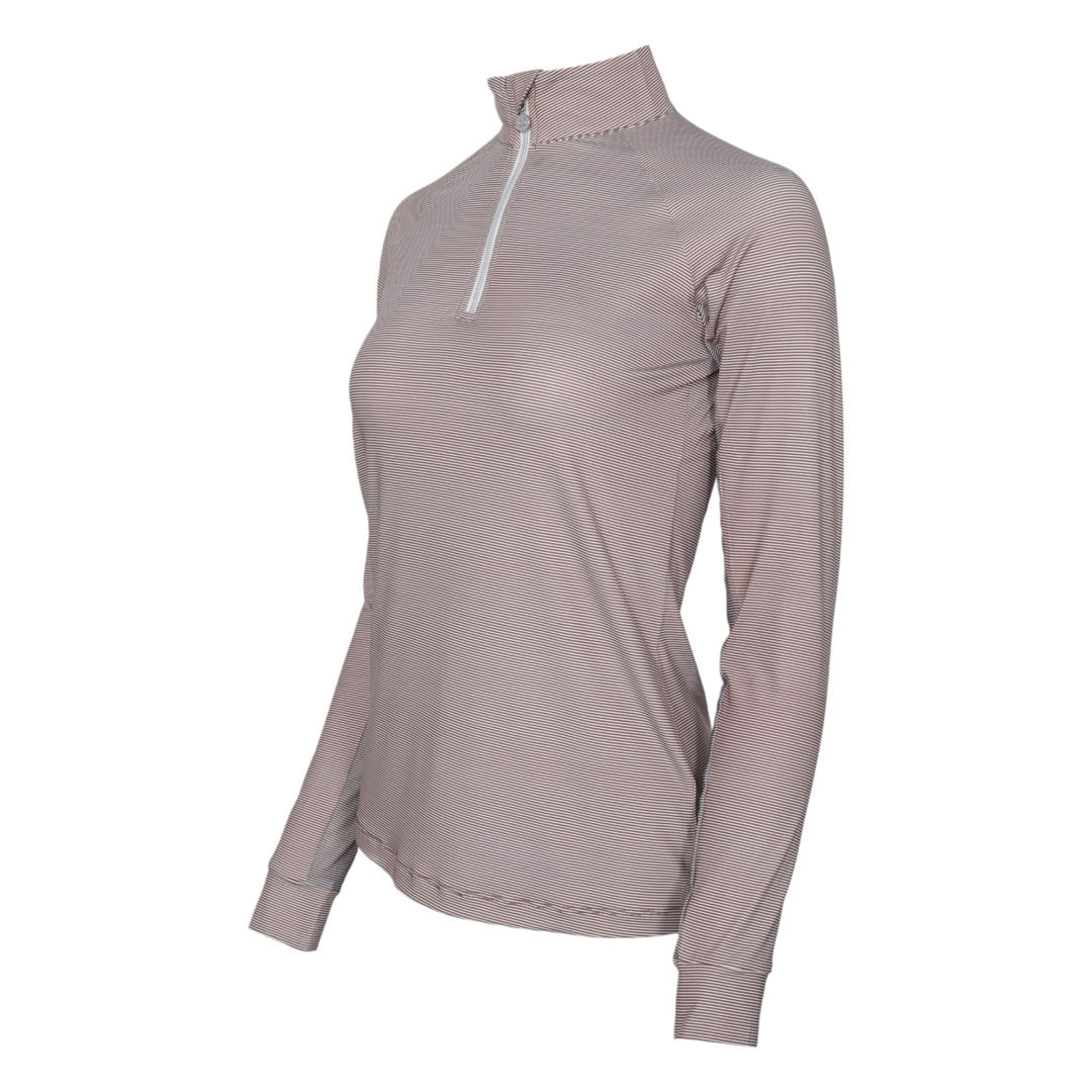 Dapplebay Chestnut Stripe 1/4 Zip Riding Top -JPC Equestrian.com