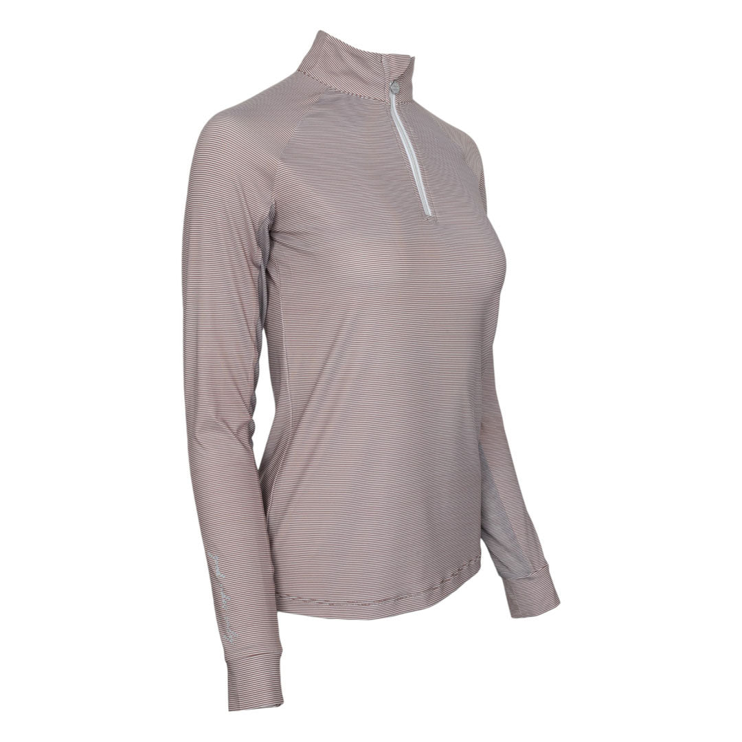 Dapplebay Chestnut Stripe 1/4 Zip Riding Top -JPC Equestrian.com