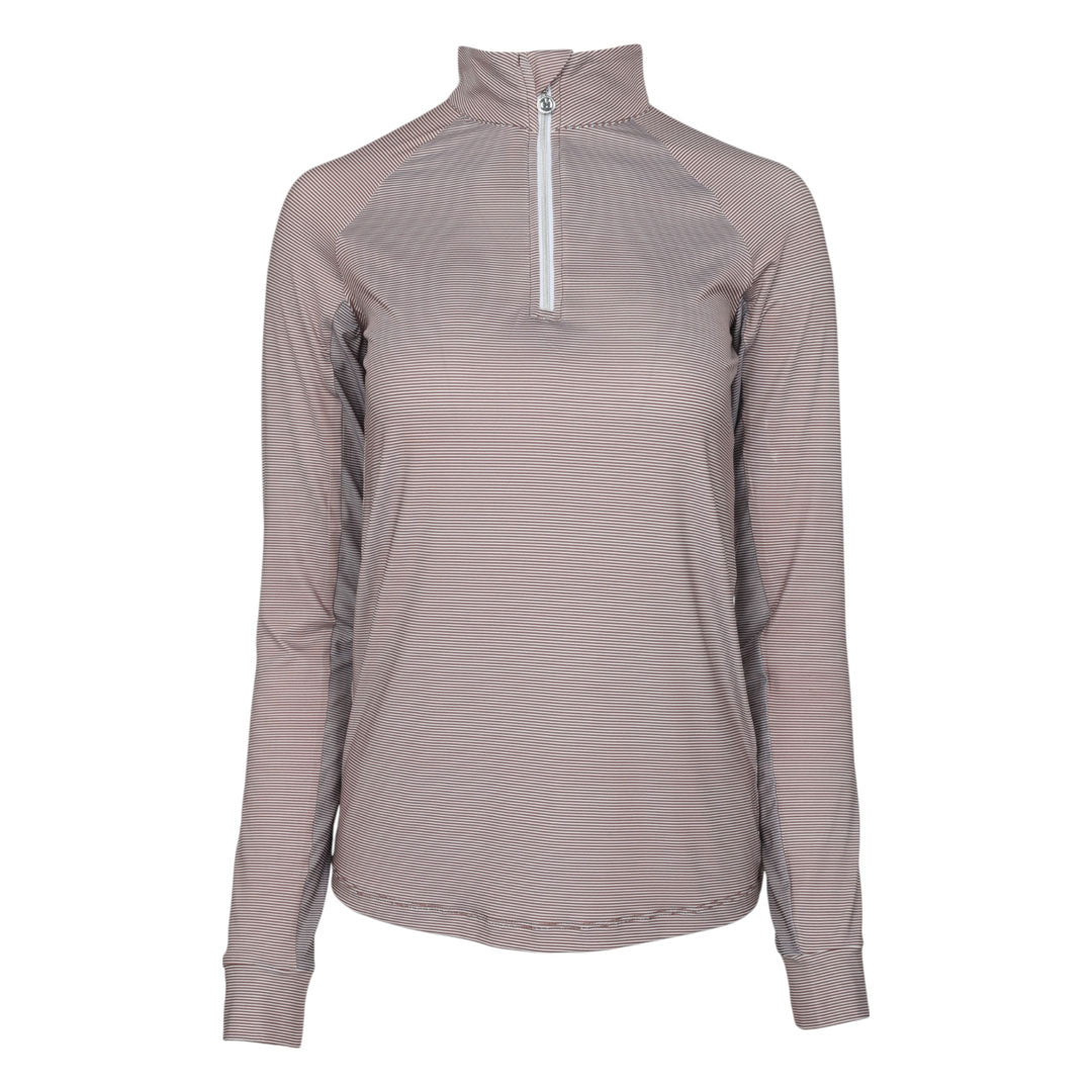 Dapplebay Chestnut Stripe 1/4 Zip Riding Top -JPC Equestrian.com