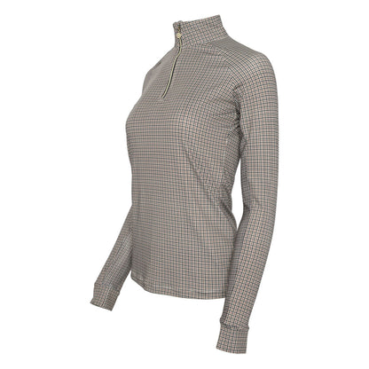 Dapplebay Bay Houndstooth 1/4 Zip Riding Top - JPC Equestrian.com