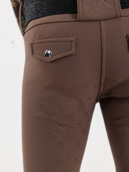 Dapplebay Kids Winter Essential Silicone Full Seat Tights-Chocolate