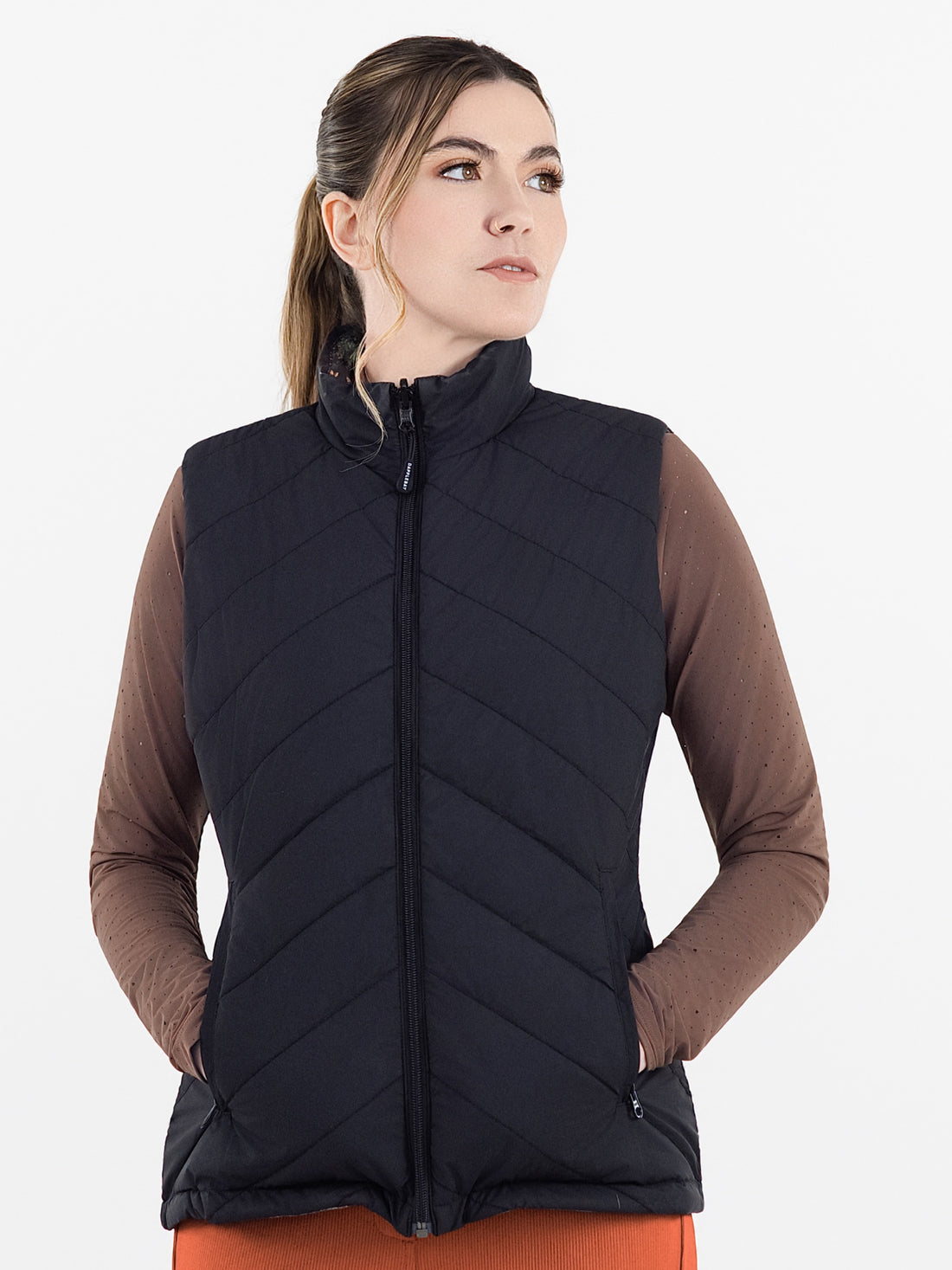 Dapplebay Lady Reversible Quilted Vest - Black