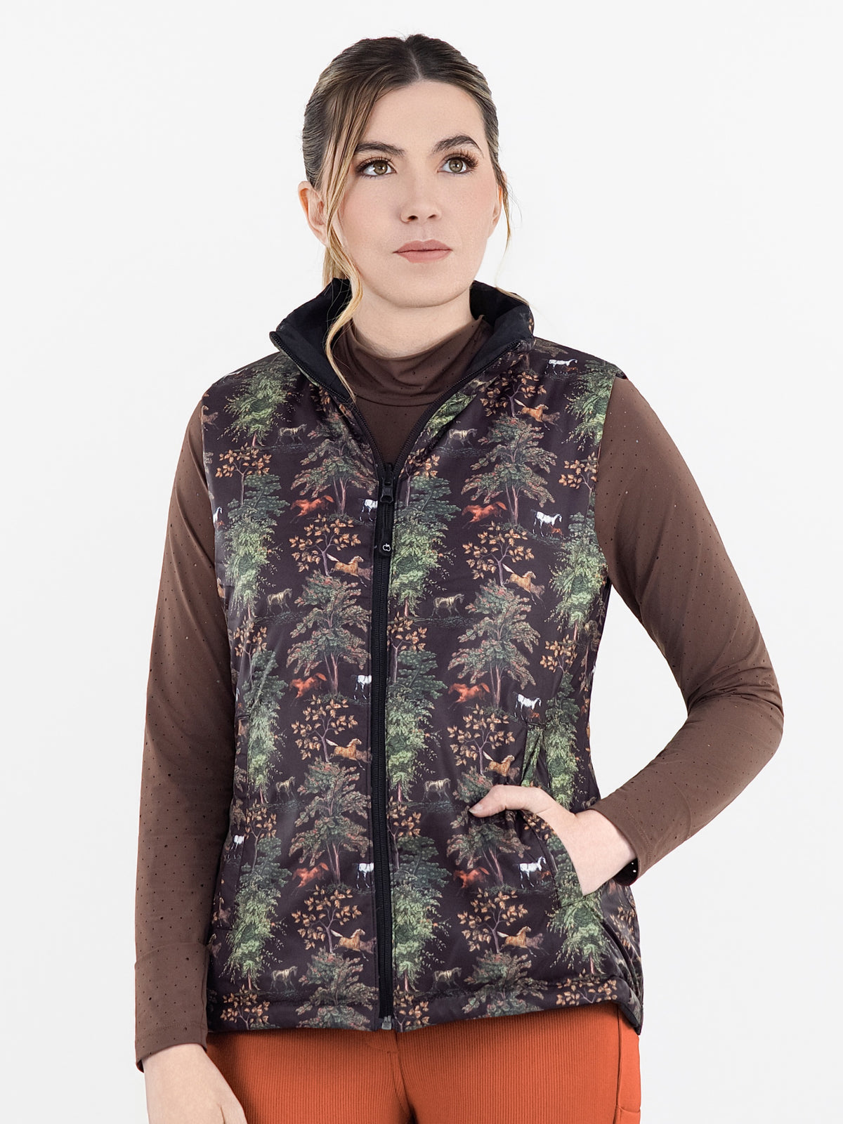 Dapplebay Lady Reversible Quilted Vest - Black