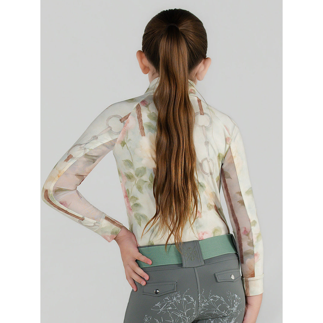 Dapplebay Kids Vintage Floral 1/4 Zip LS Riding Top