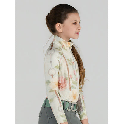 Dapplebay Kids Vintage Floral 1/4 Zip LS Riding Top