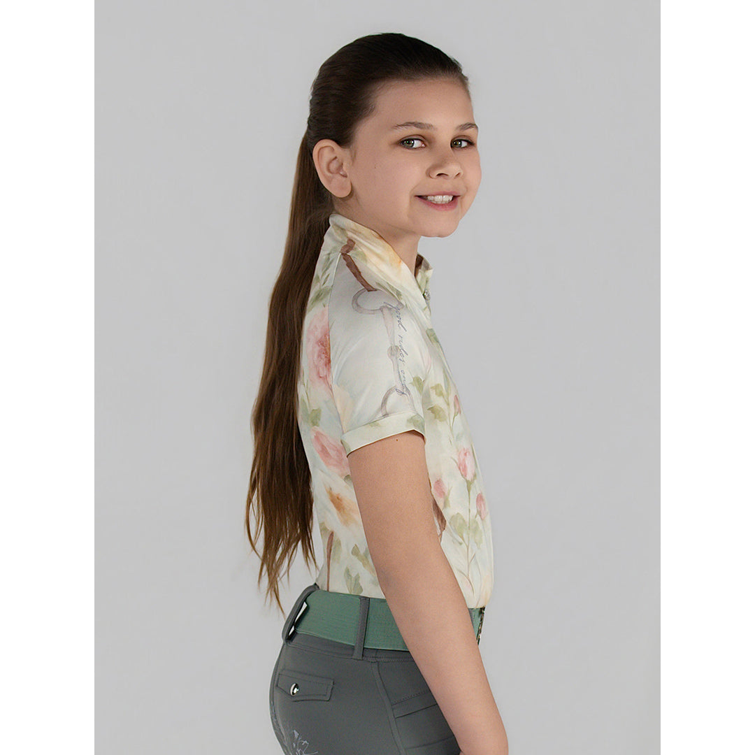 Dapplebay Kids Vintage Floral 1/4 Zip SS Riding Top