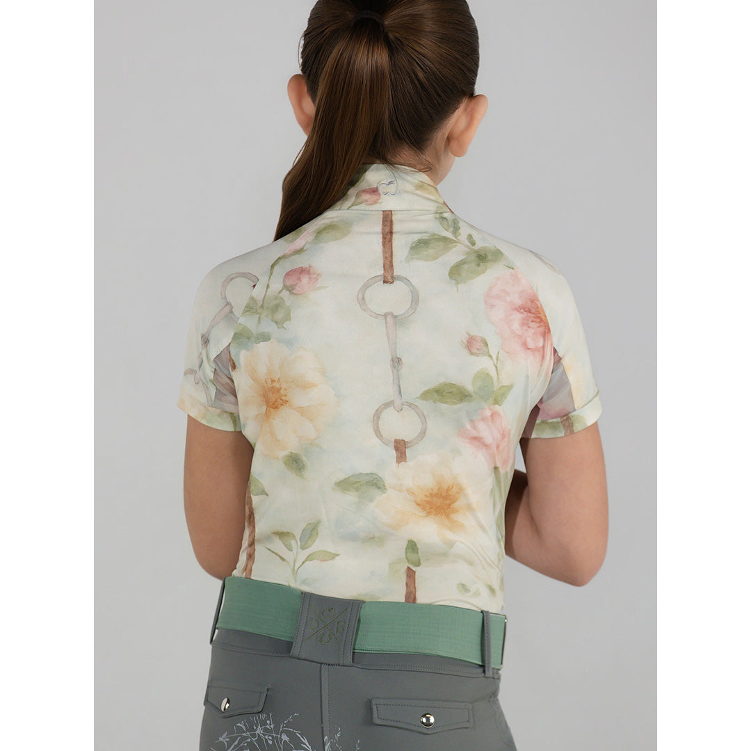 Dapplebay Kids Vintage Floral 1/4 Zip SS Riding Top
