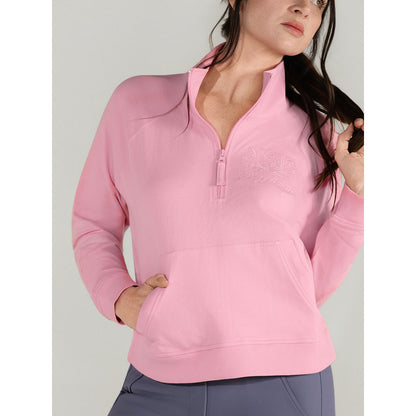 Dapplebay Crest 1/2 Zip French Terry Sweatshirt-Ballet Pink