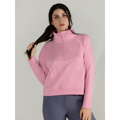 Dapplebay Crest 1/2 Zip French Terry Sweatshirt-Ballet Pink