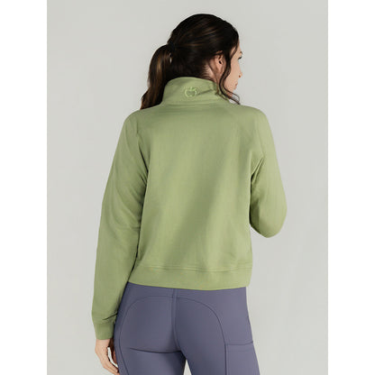 Dapplebay Crest 1/2 Zip French Terry Sweatshirt-Sage