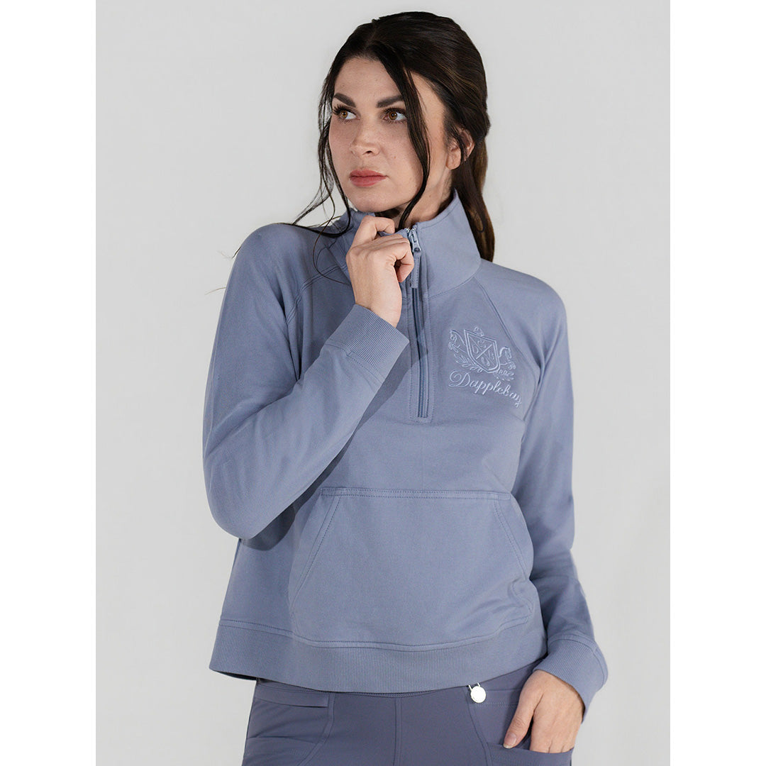 Dapplebay Crest 1/2 Zip French Terry Sweatshirt-Moonrise