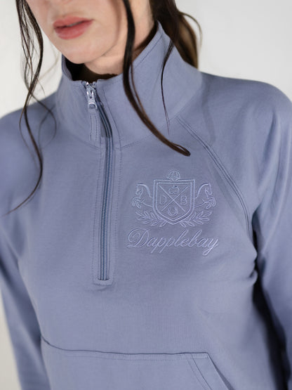 Dapplebay Crest 1/2 Zip French Terry Sweatshirt-Moonrise