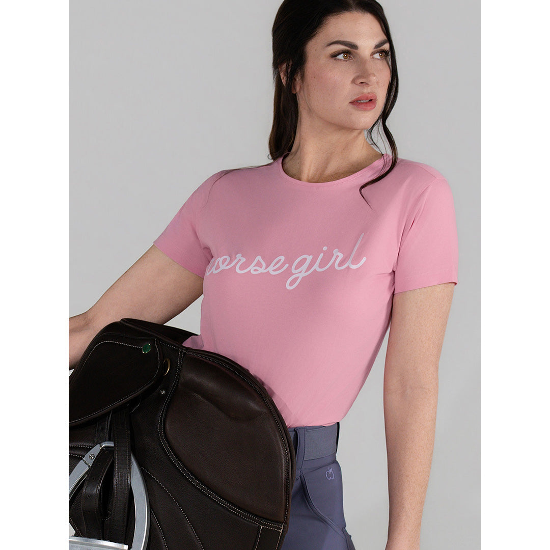 Dapplebay Horse Girl Tee-Ballet Pink